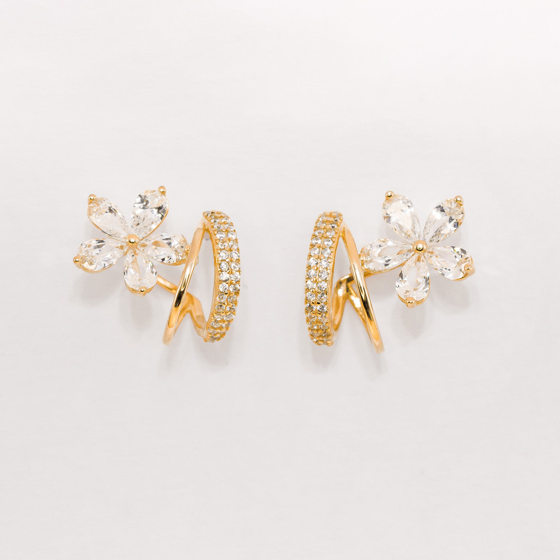 Floral Crystal Stud Earrings