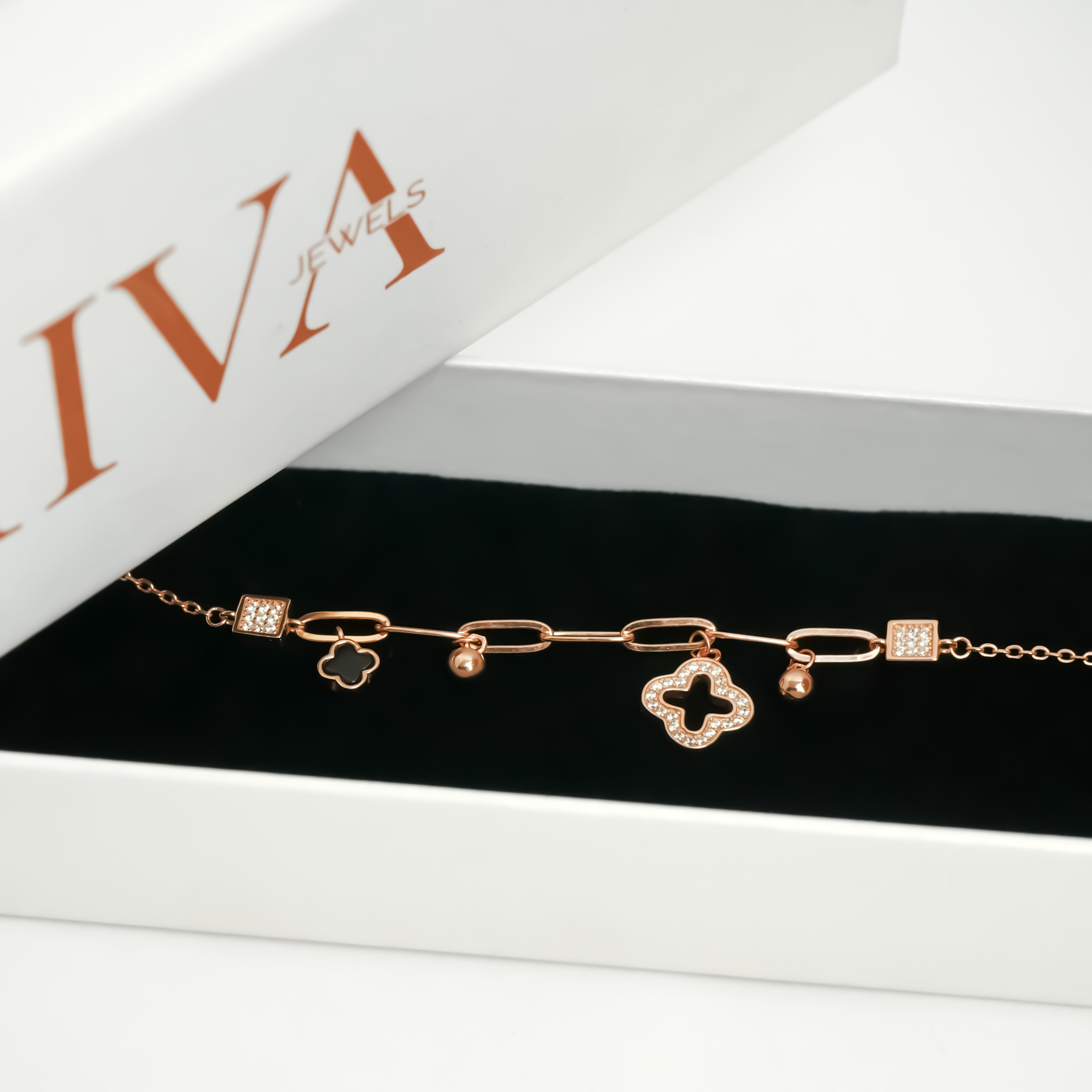 Charm Link Bracelet - Rose Gold Plated