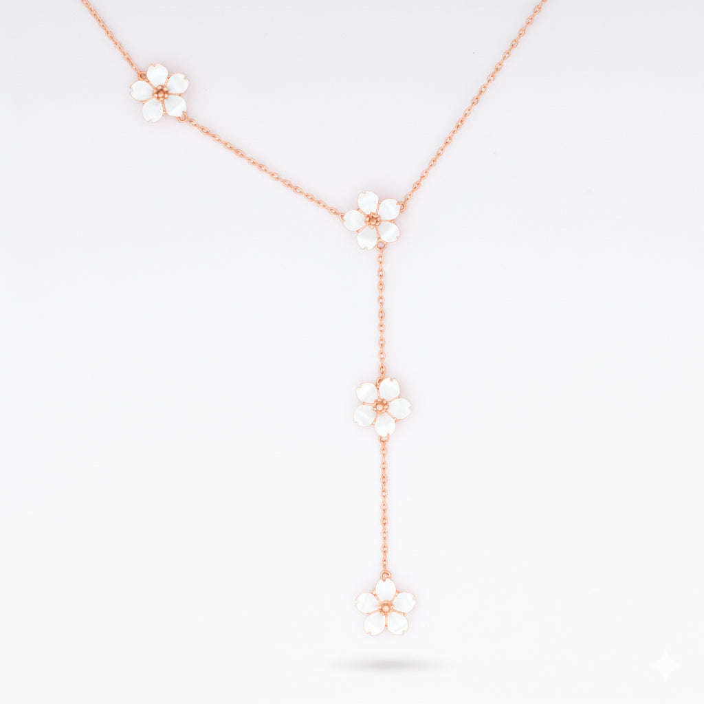 Petal Elegance Necklace - Rose Gold Plated