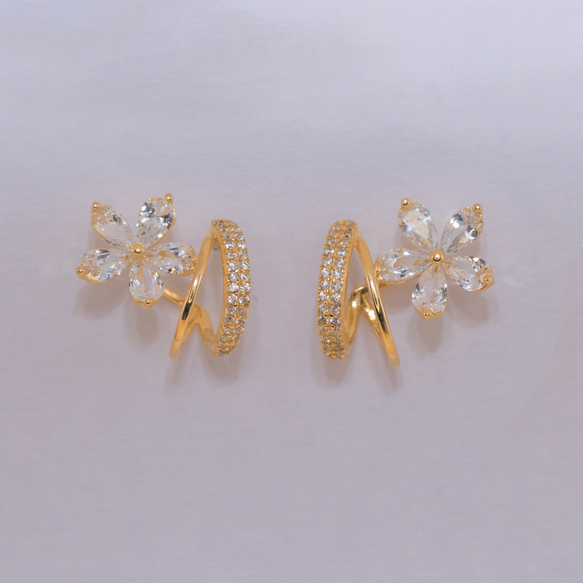 Floral Crystal Stud Earrings