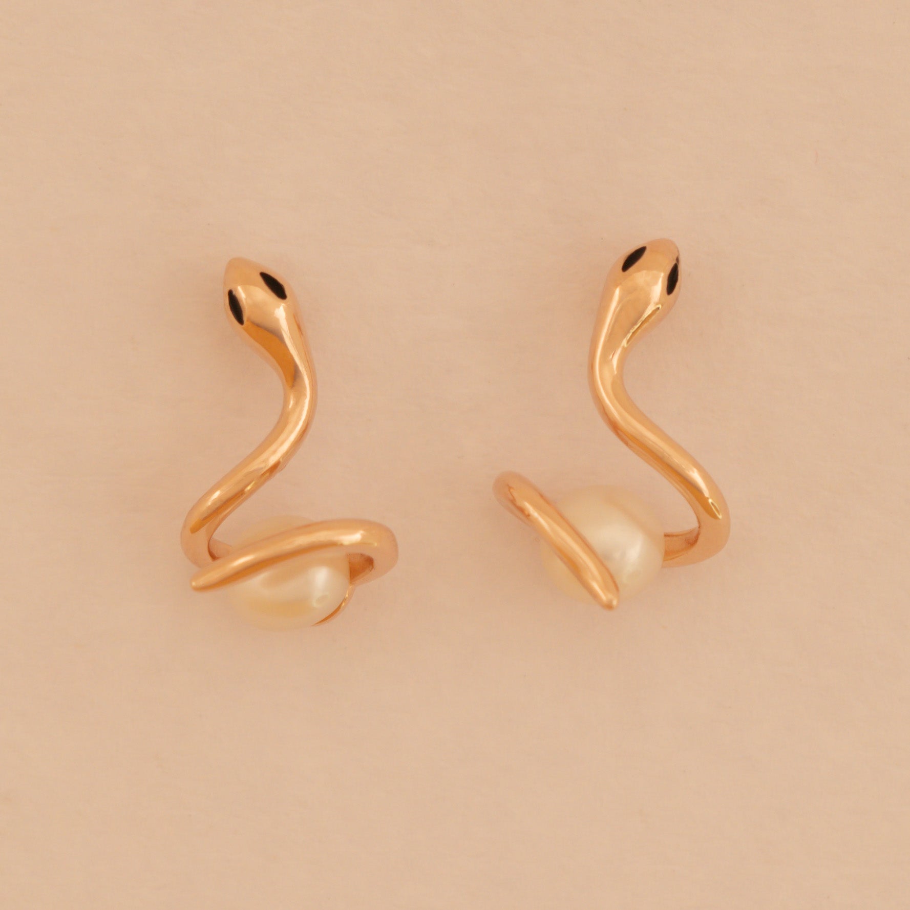 Snake Pearl Stud Earrings