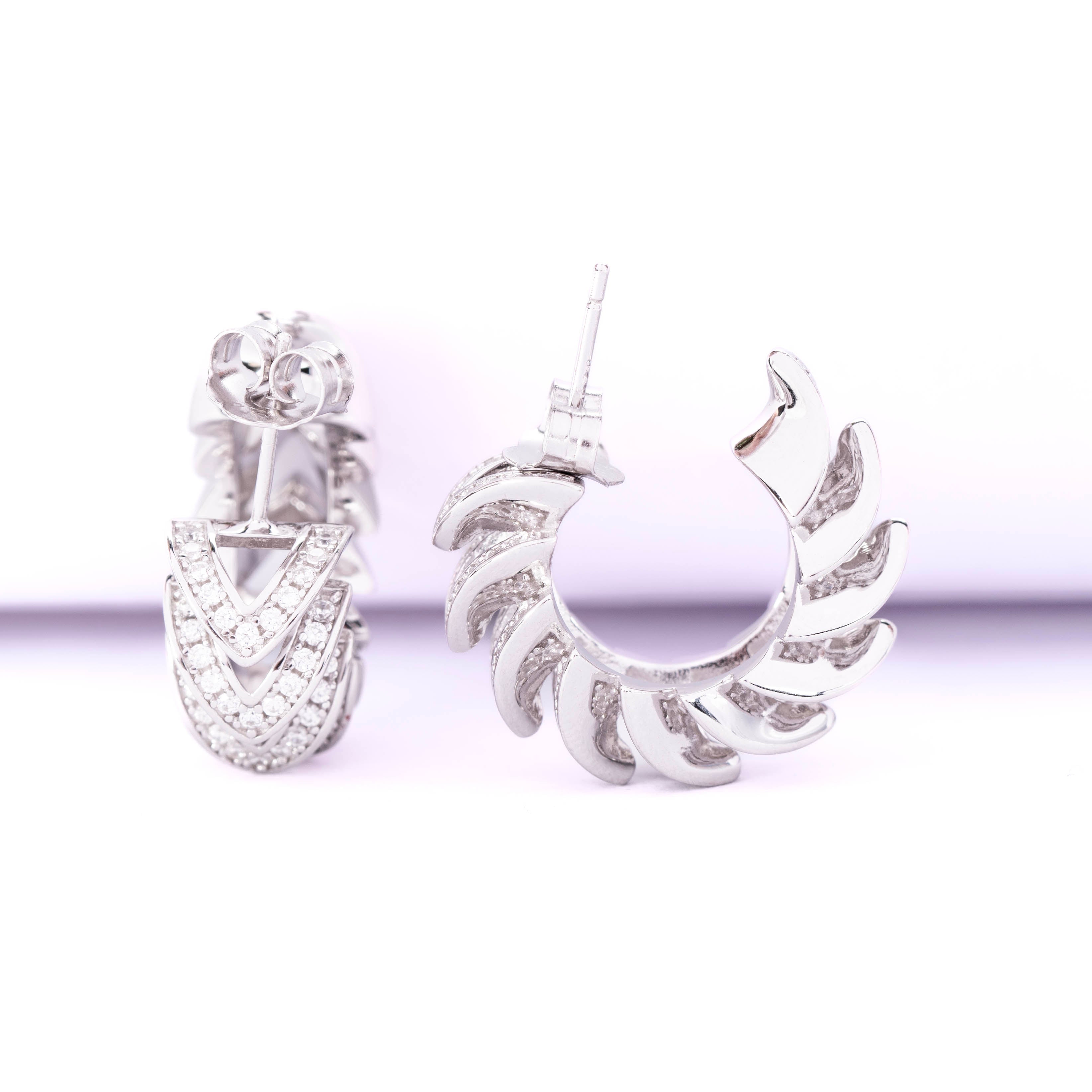 Accent Woven Half Hoop Earrings