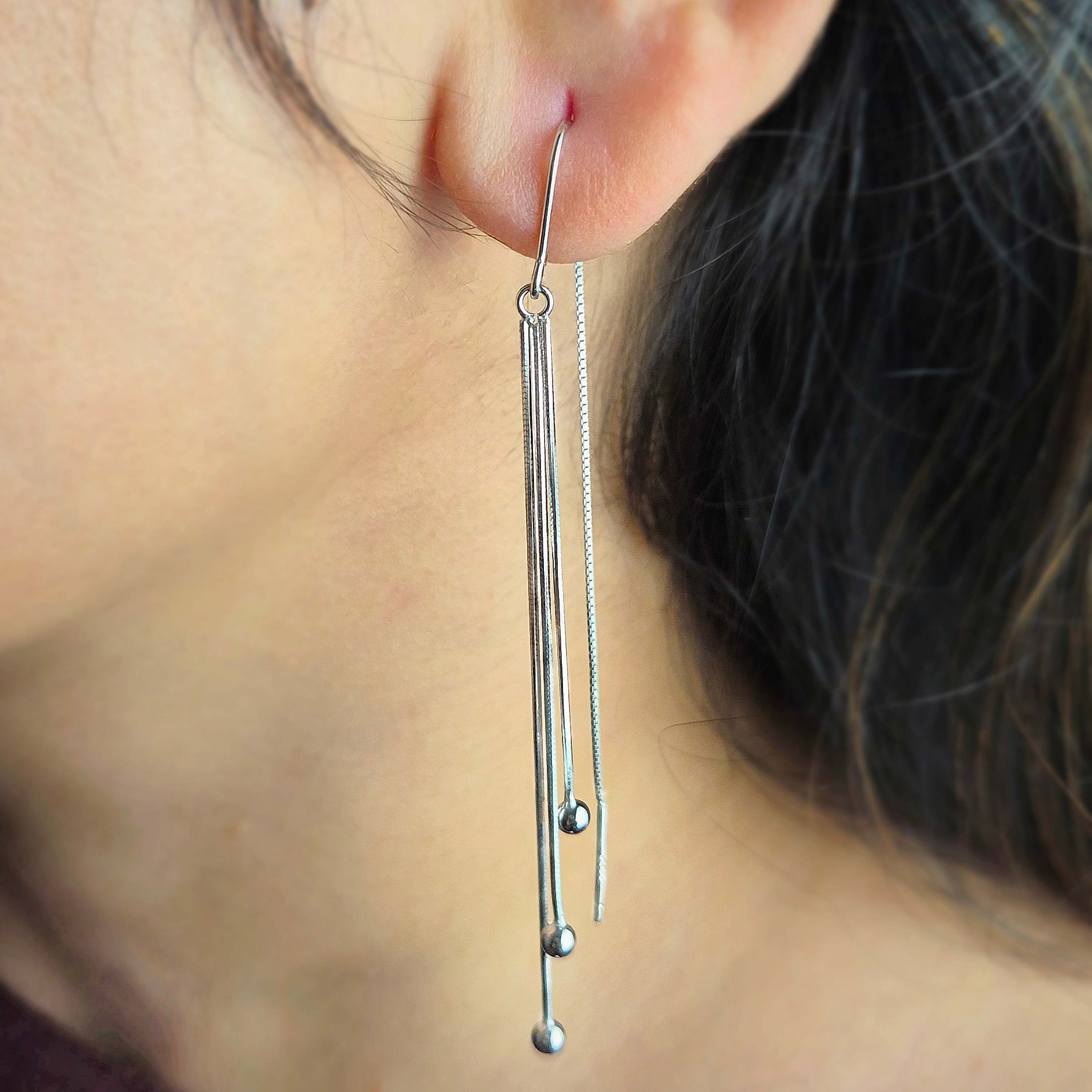 Silver Threader Earrings