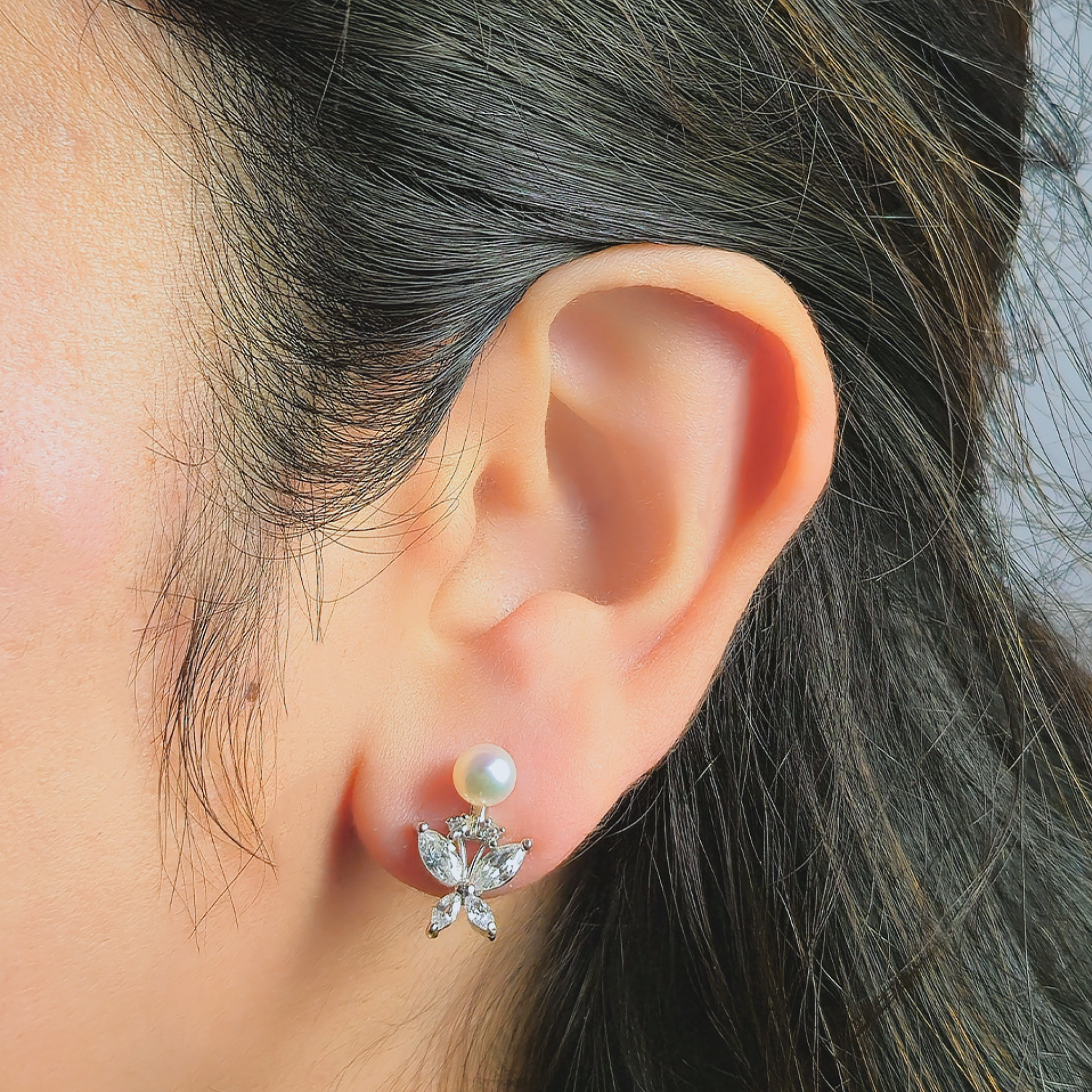 Crystal Pearl Drop Earrings