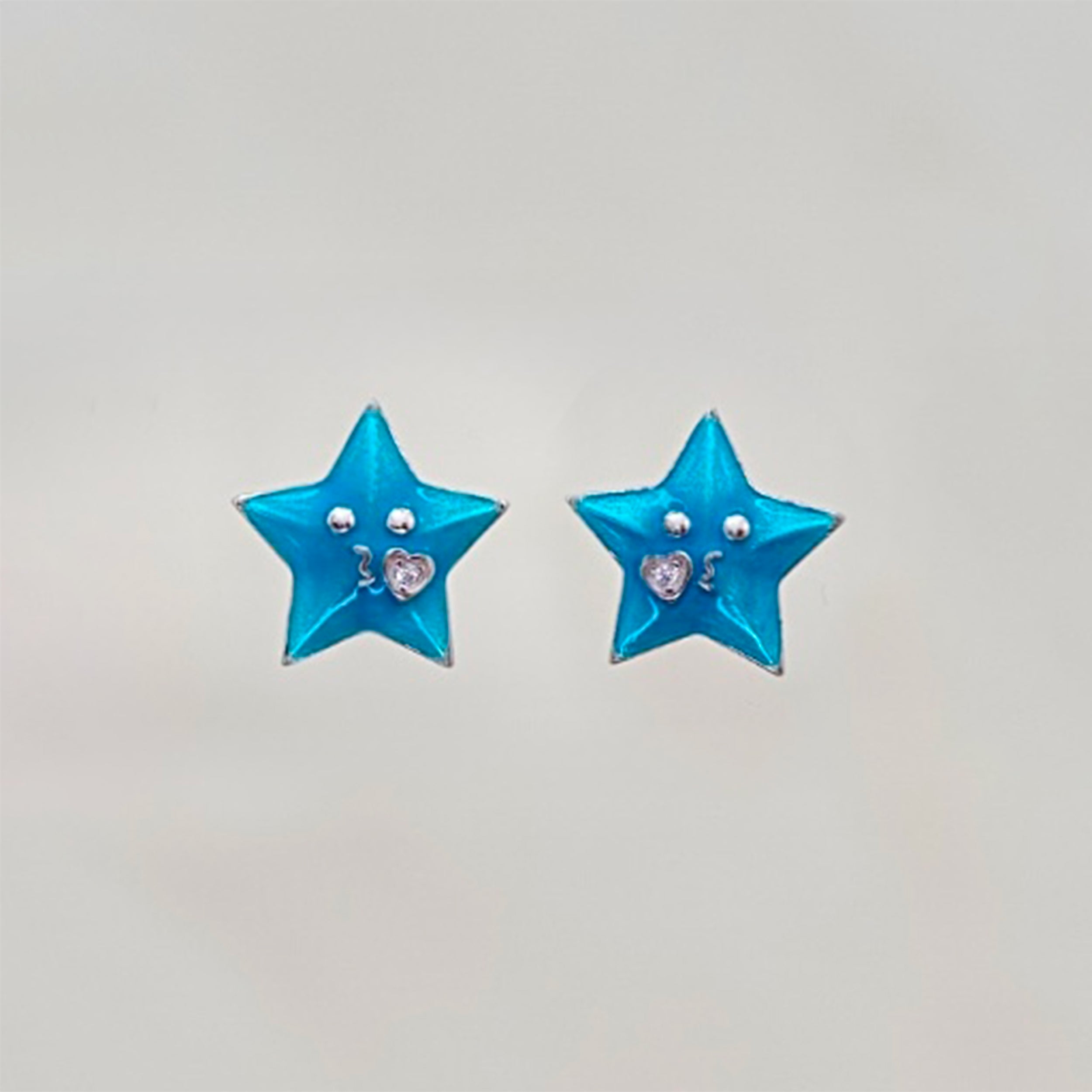 Star Enamel Pendent With Earrings
