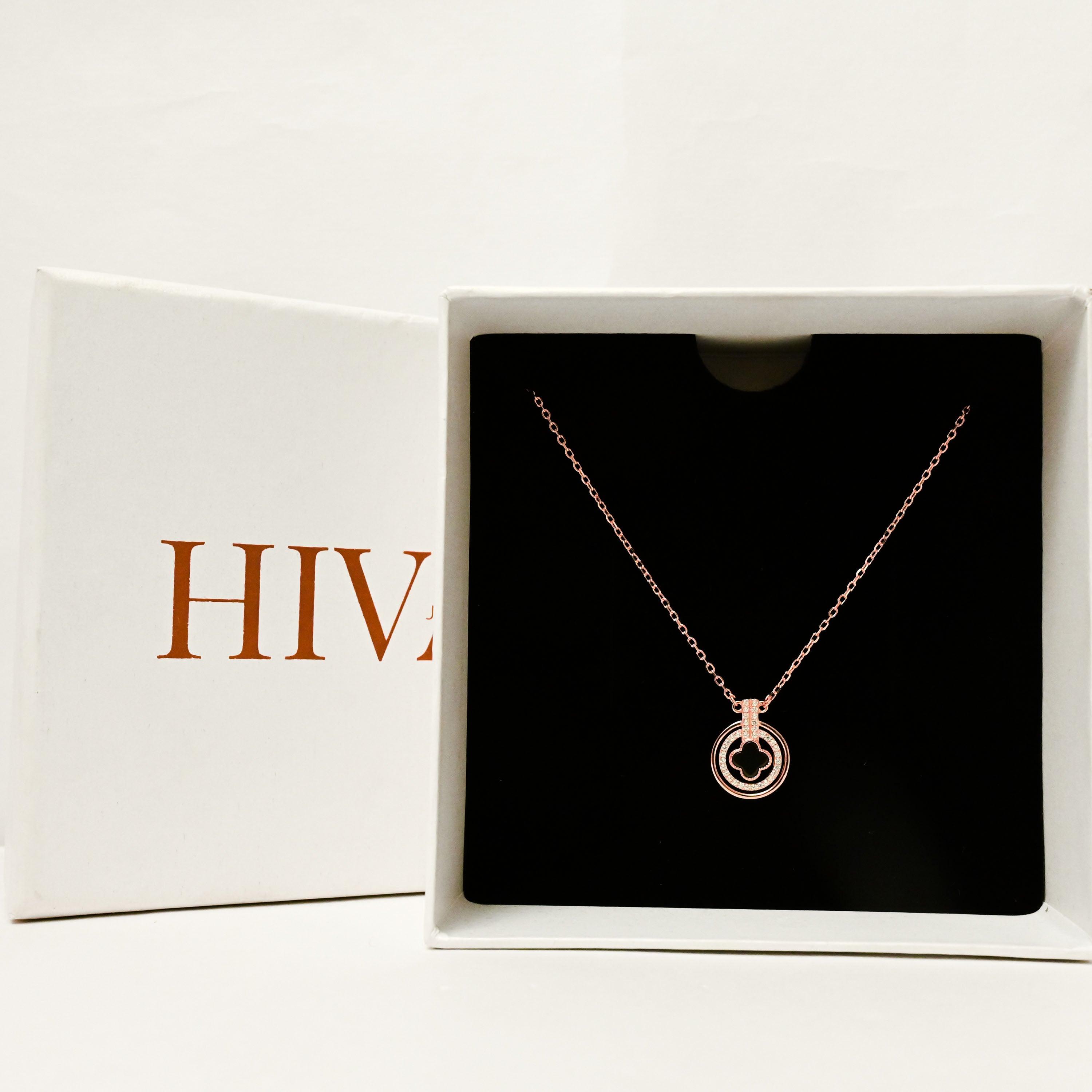 Black Clover Necklace - Rose Gold Plated