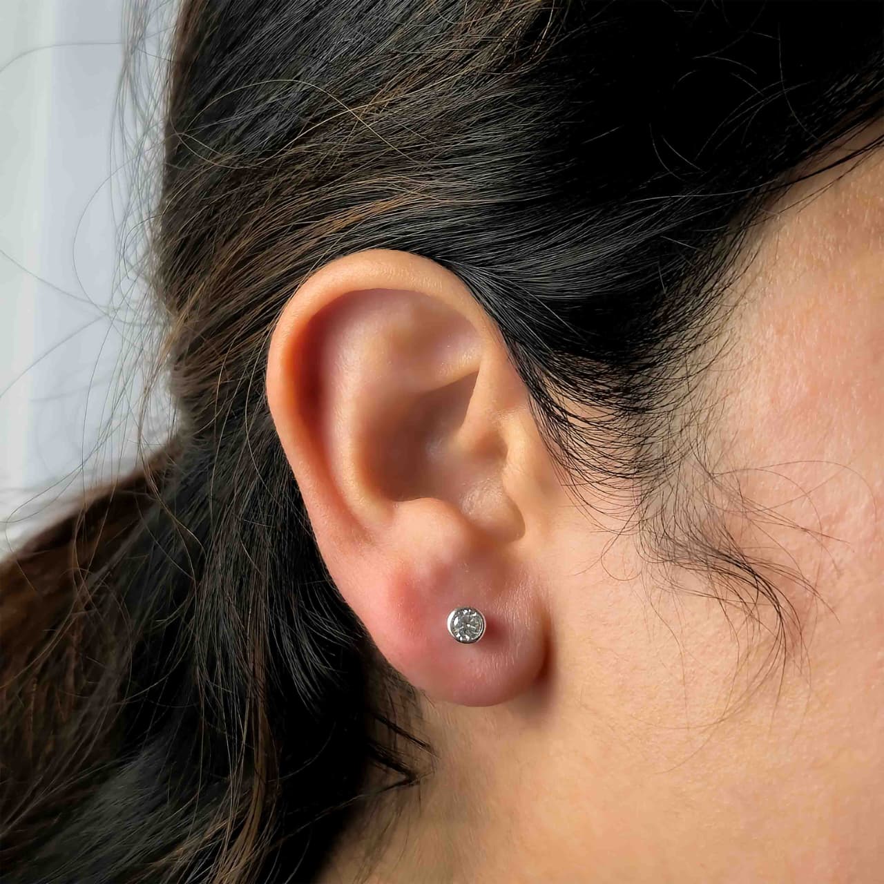 Minimalist White Stone Stud Earrings