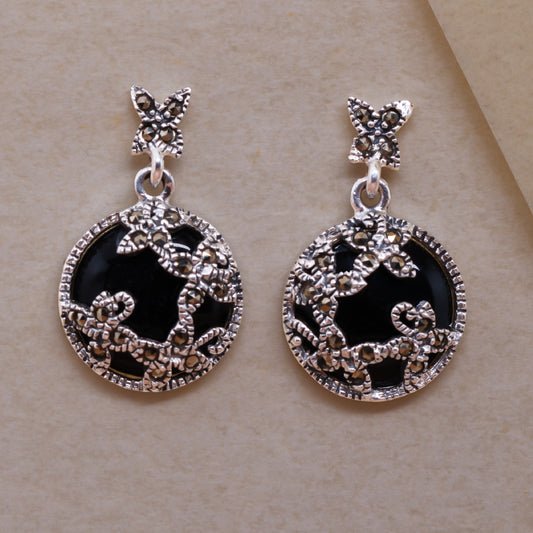 Midnight Blossom Drop Earrings