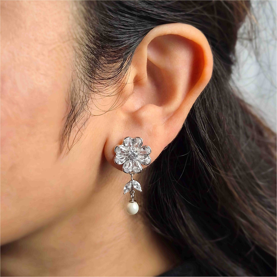 Floral Grace Drop Earrings