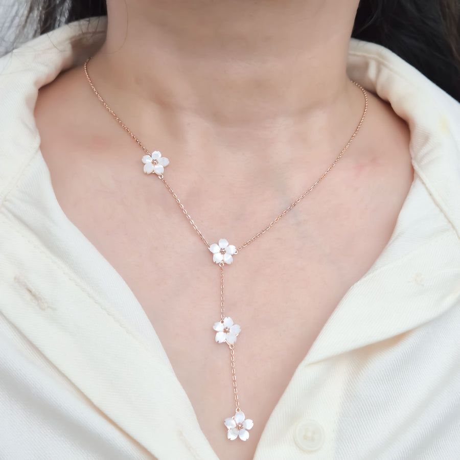 Petal Elegance Necklace - Rose Gold Plated