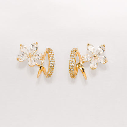 Floral Crystal Stud Earrings