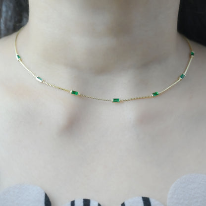 Minimalist Rectangle Stone Necklace