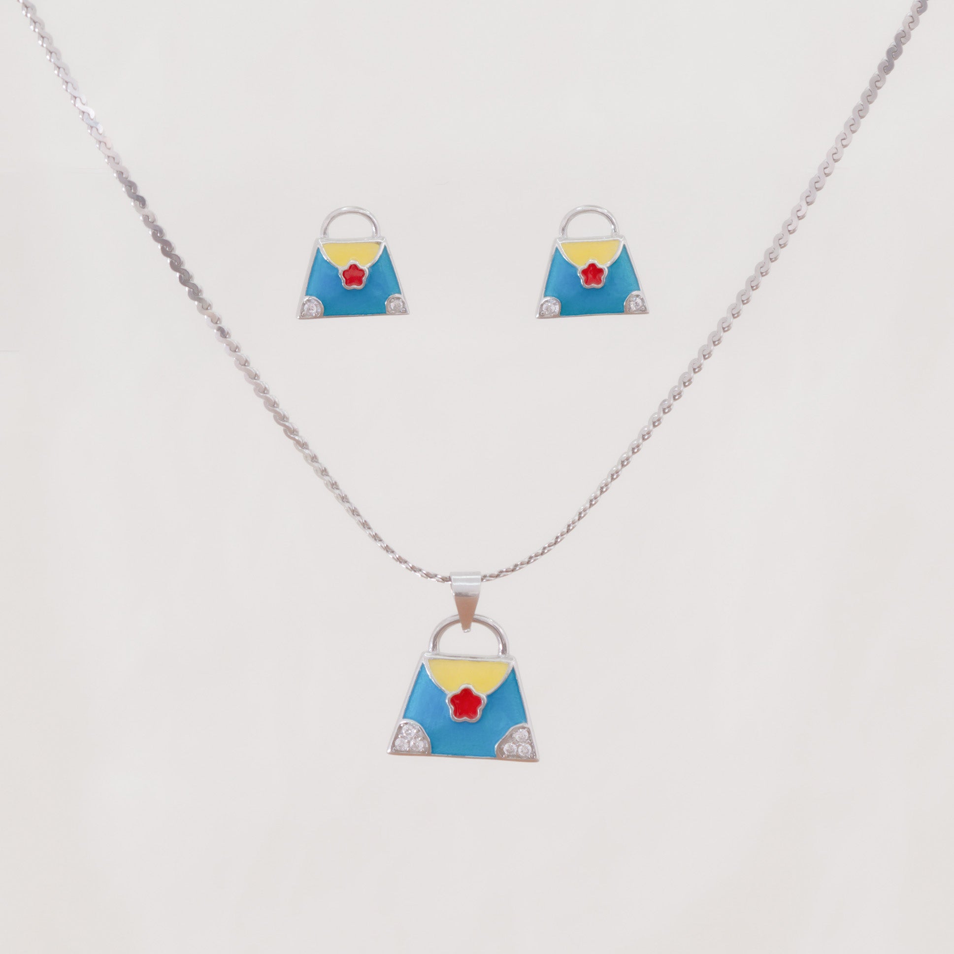 Hand-Bag Enamel Pendant Set