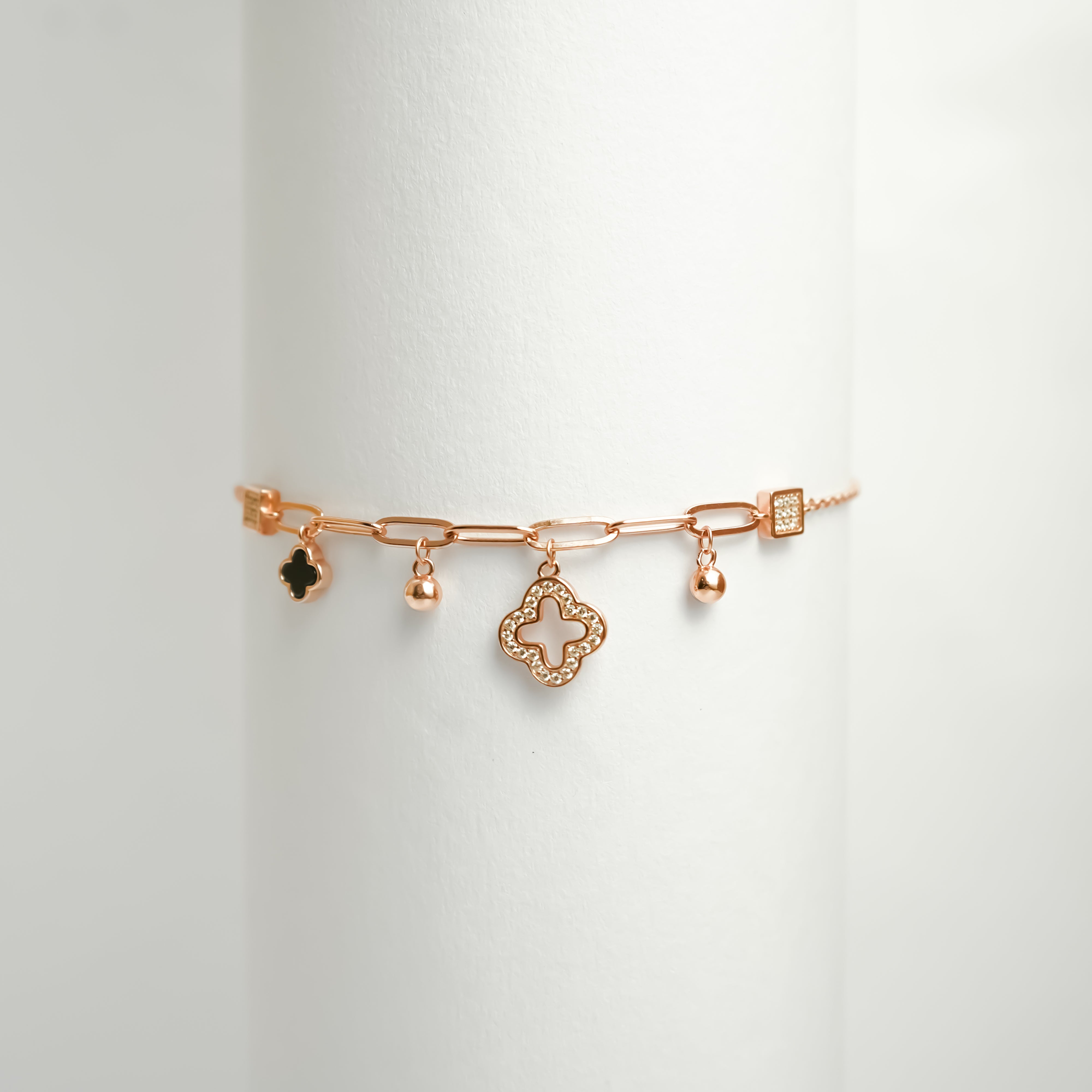 Charm Link Bracelet - Rose Gold Plated