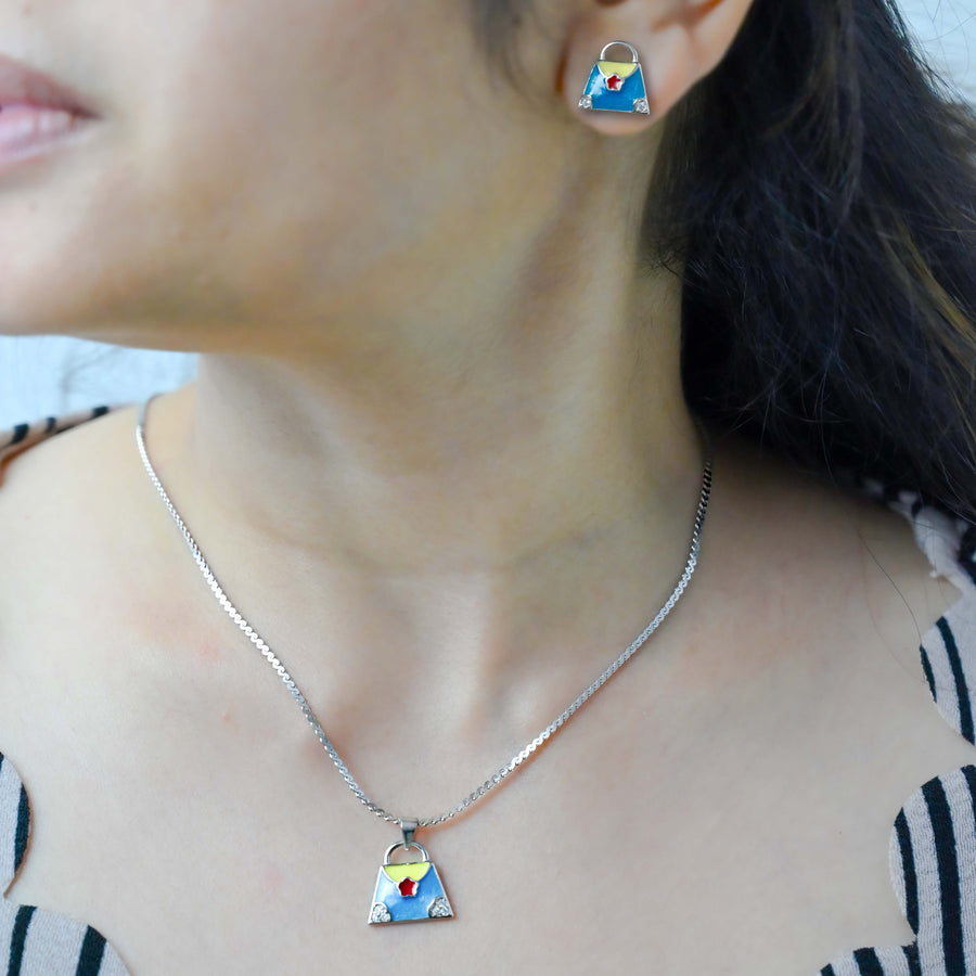 Hand-Bag Enamel Pendant Set
