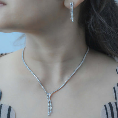 Eternal Sparkle Necklace With Earrings