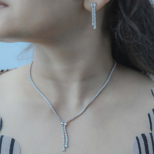 Eternal Sparkle Necklace With Earrings