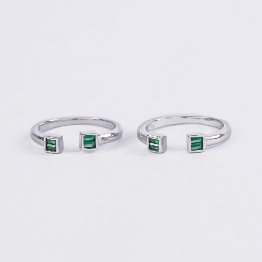 925 Silver Green Stone Toe Ring