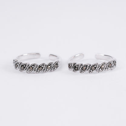 Silver Braided Toe Ring