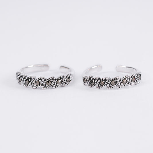 Silver Braided Toe Ring