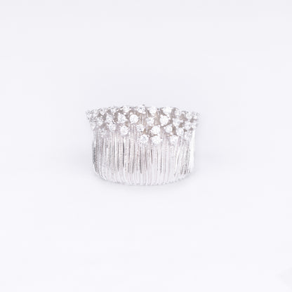 Crown Cluster Silver Statement Ring