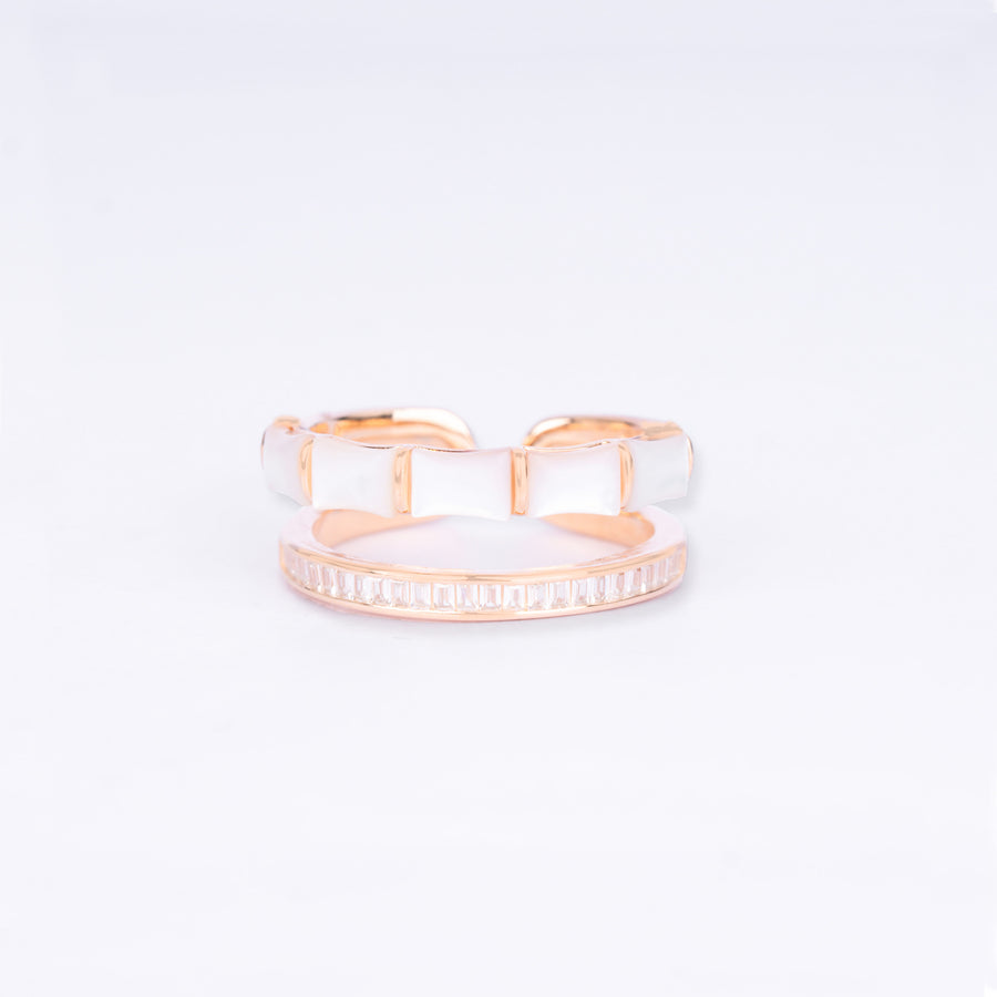 925 Silver Crystal Edge Band Ring