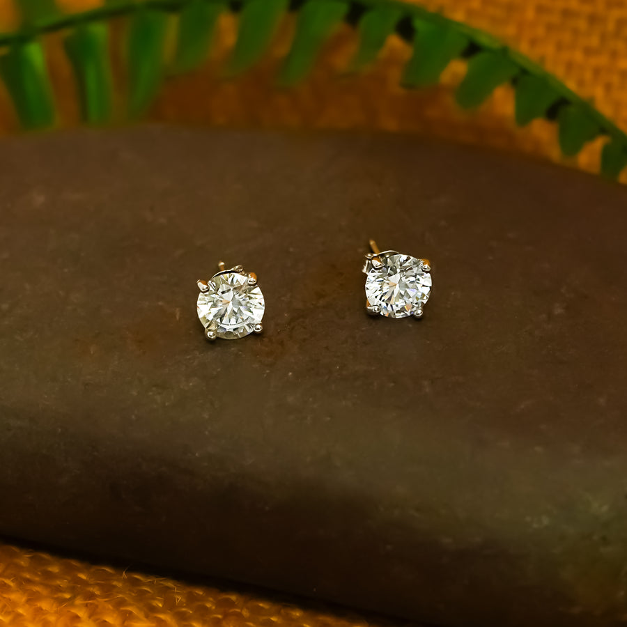 Solitaire Spark Stud Earrings