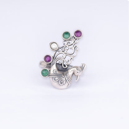 Peacock Crown Ring