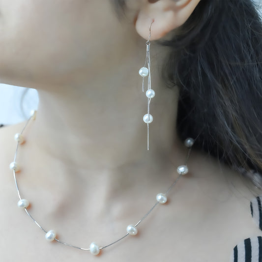 Pearl Necklace With Earrings