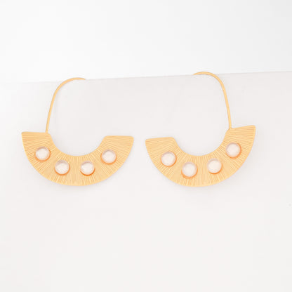Golden Arch Pearl Hoop Earrings