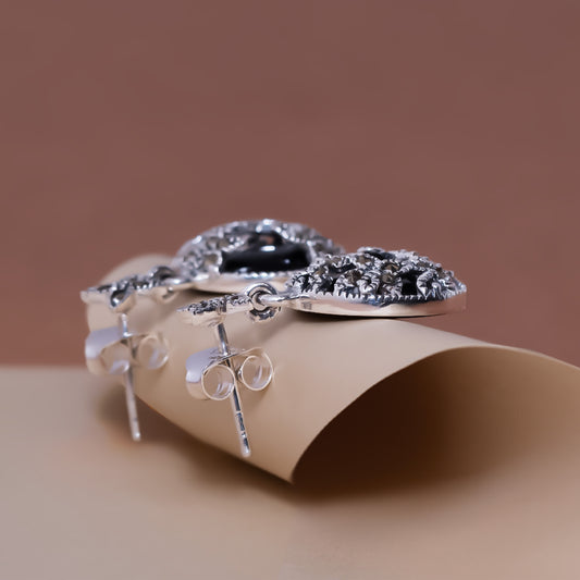 Midnight Blossom Drop Earrings