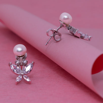 Crystal Pearl Drop Earrings