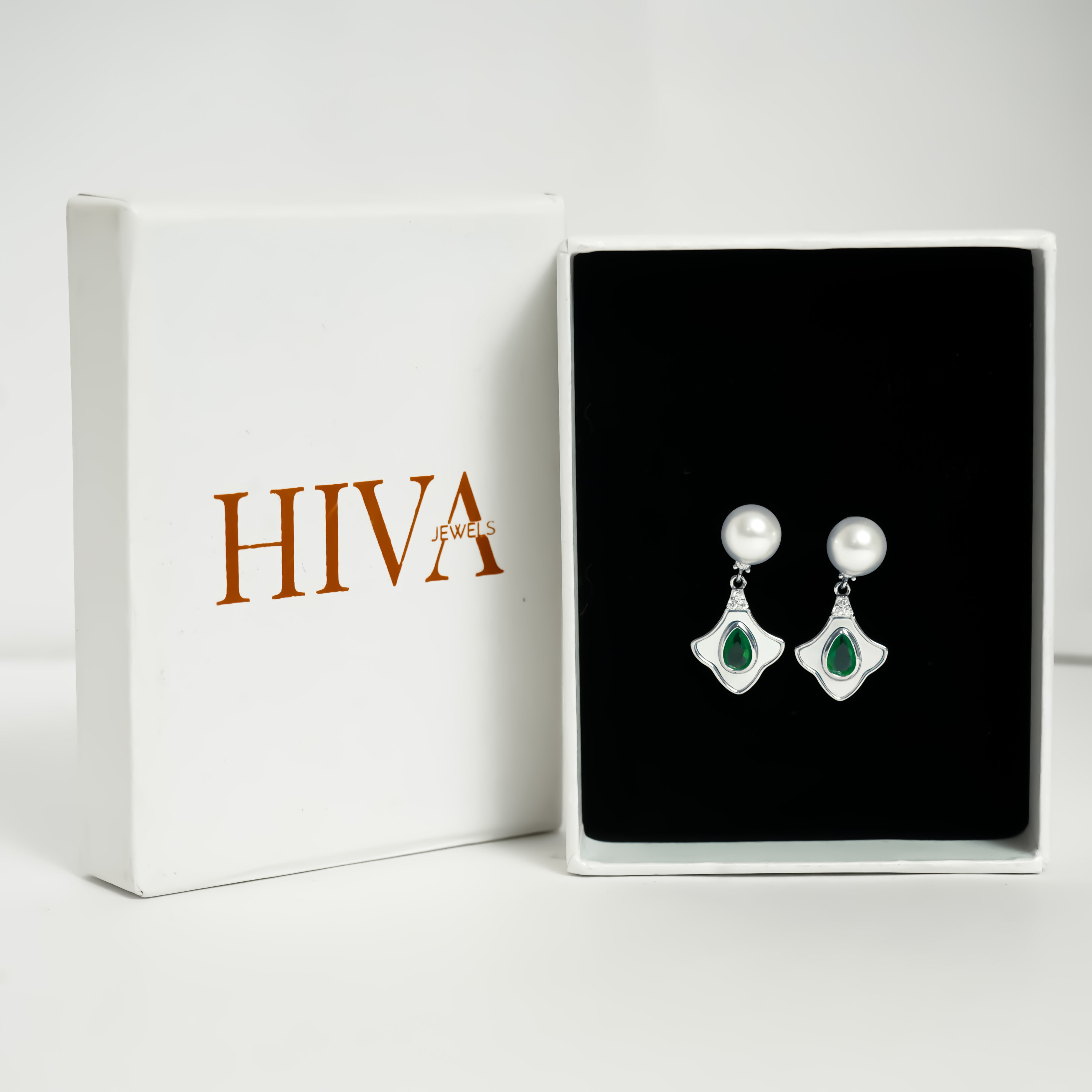 Pearl Royale Drop Earrings - Green