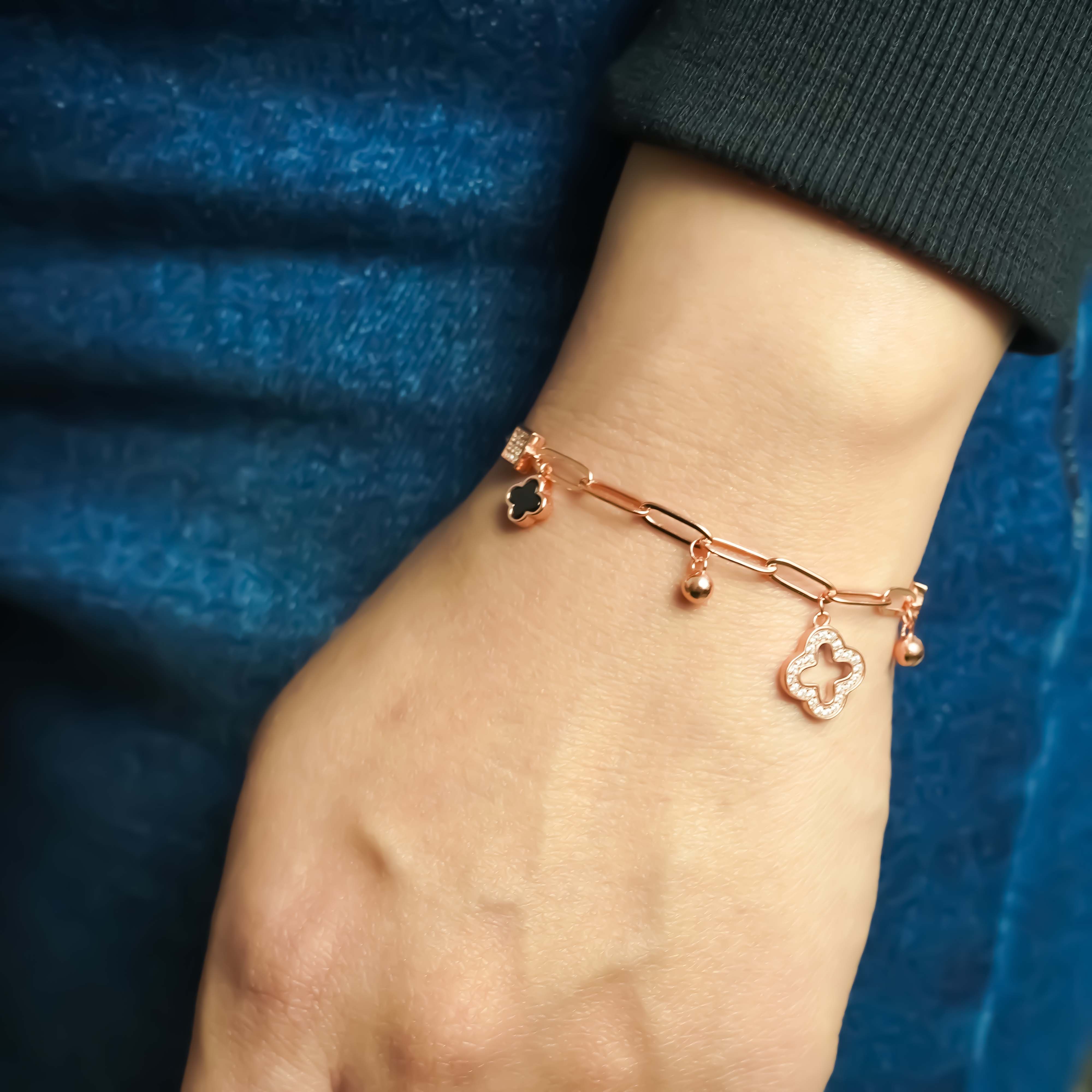 Charm Link Bracelet - Rose Gold Plated