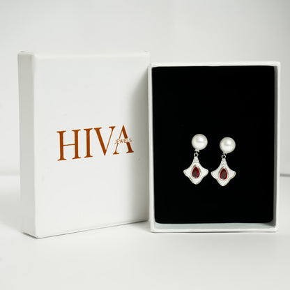 Pearl Royale Drop Earrings - Pink
