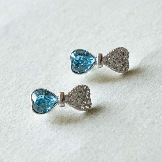 Crystal Heart Stud Earrings