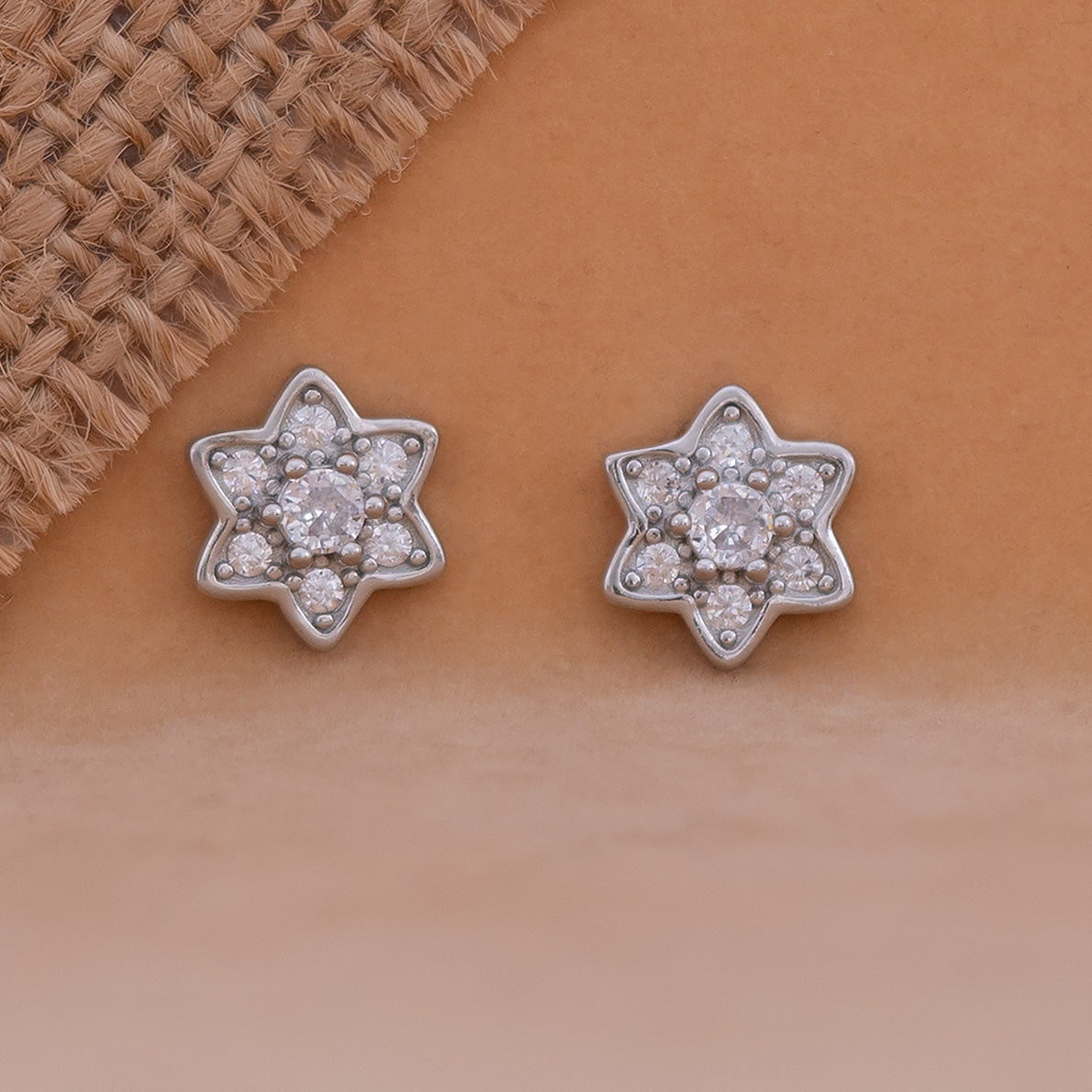 Star Silver Stud Earrings