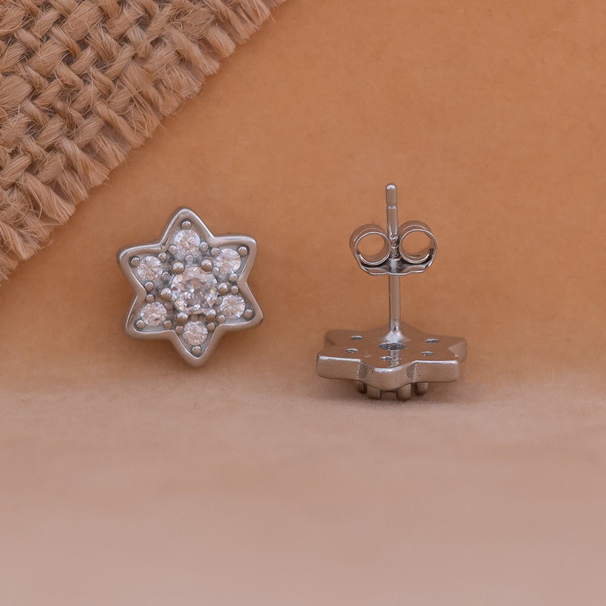 Star Silver Stud Earrings