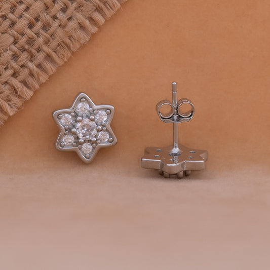 Star Silver Stud Earrings