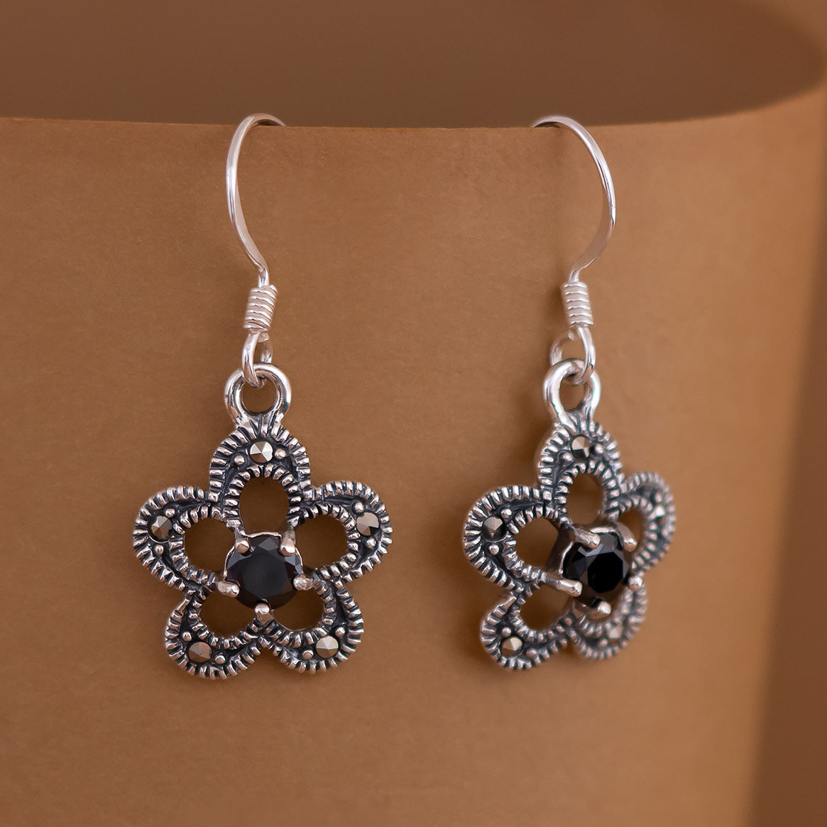 Antique Floral Dangle Earrings