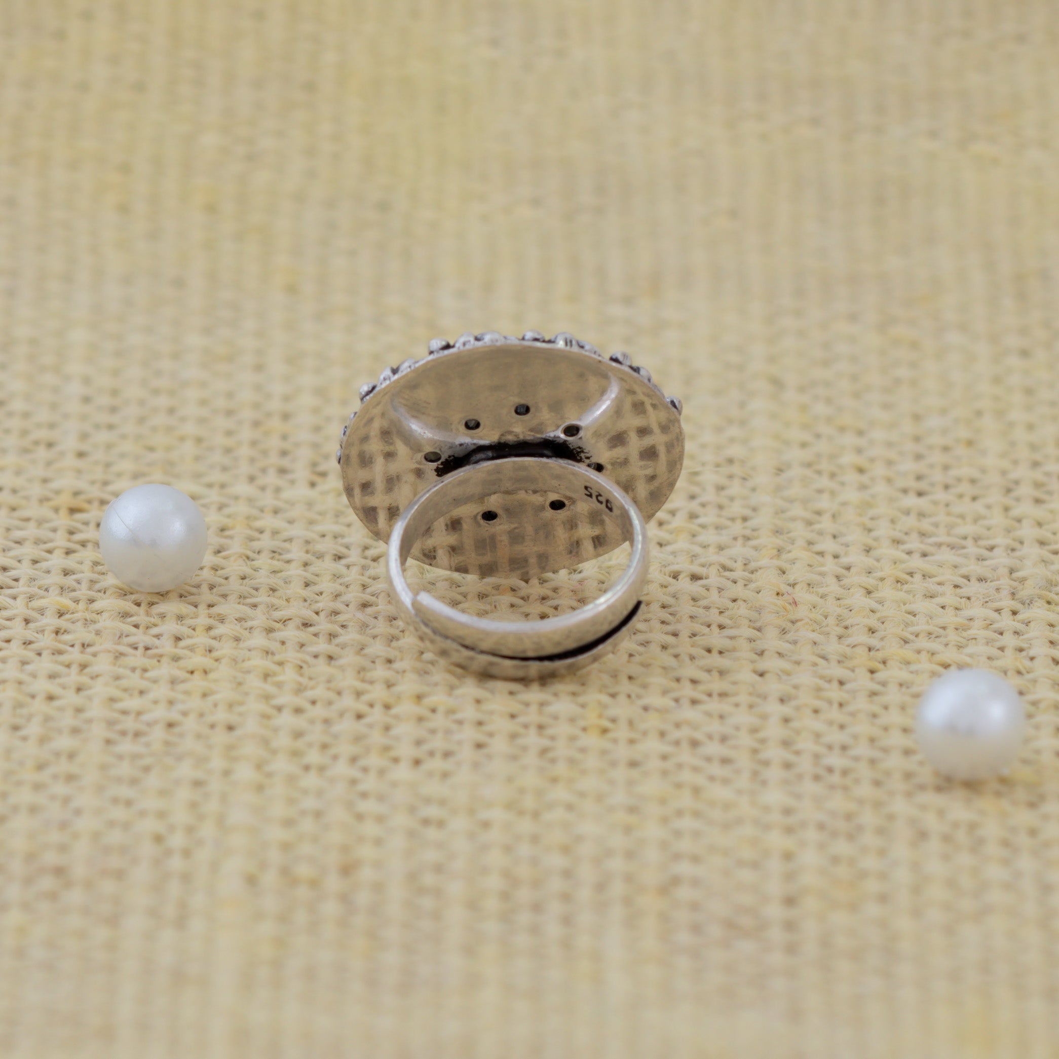 Green Aura Floral Ring