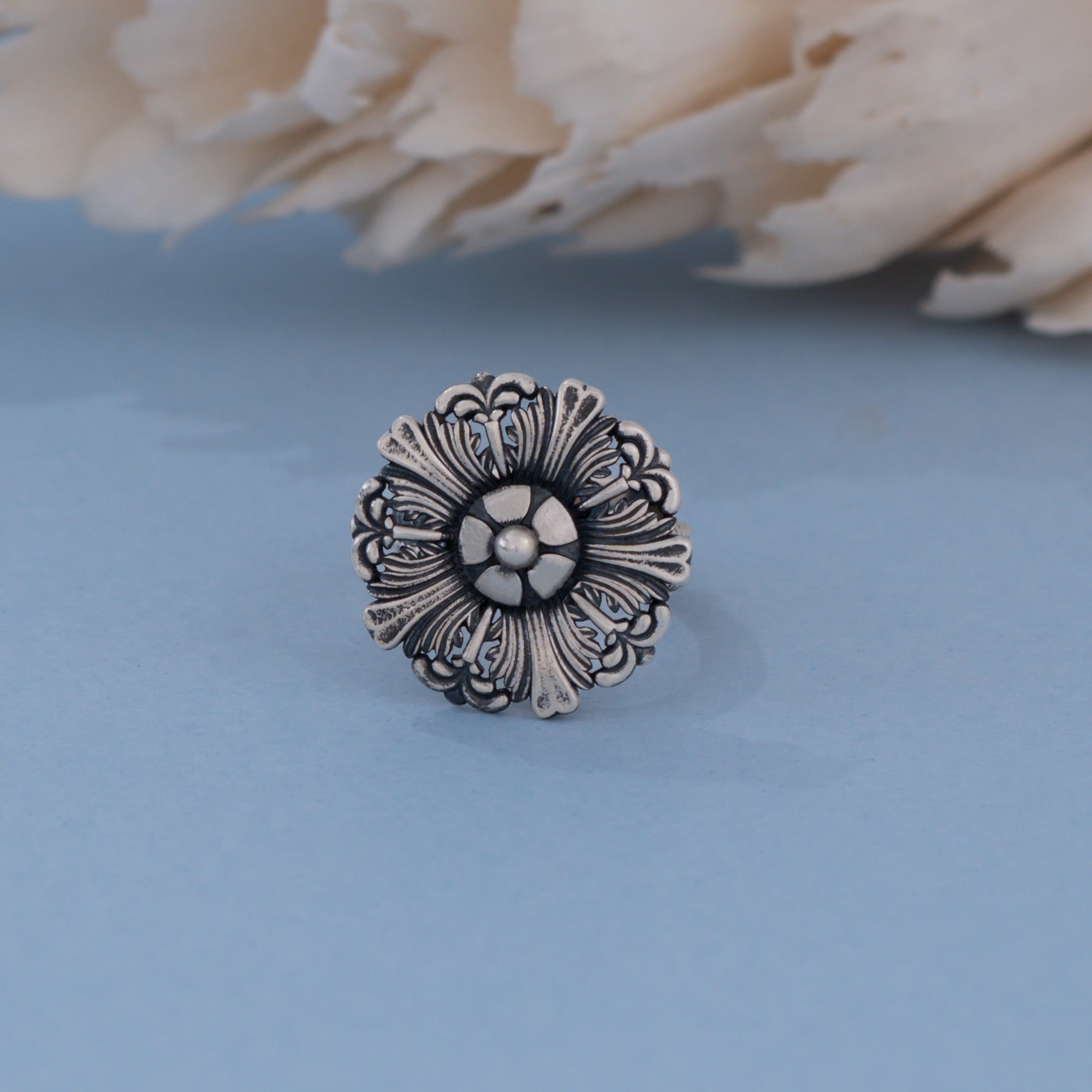 Silver Flora Ring