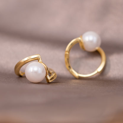 Pearl Hoop Earrings