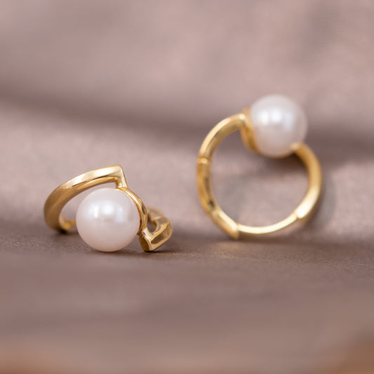 Pearl Hoop Earrings