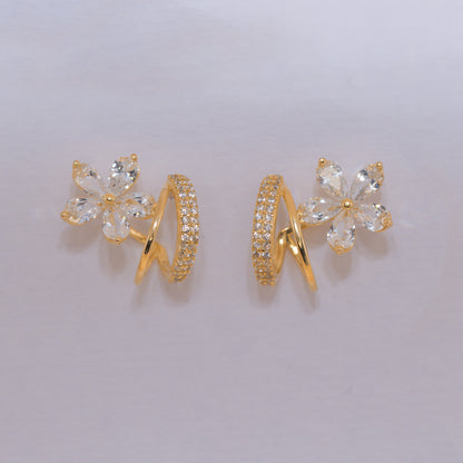 Floral Crystal Stud Earrings