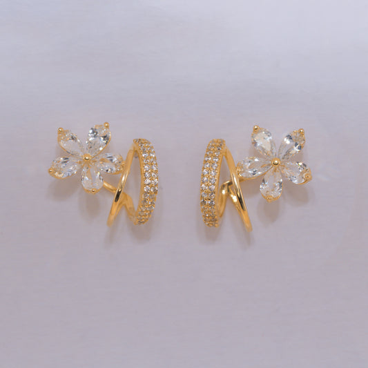 Floral Crystal Stud Earrings