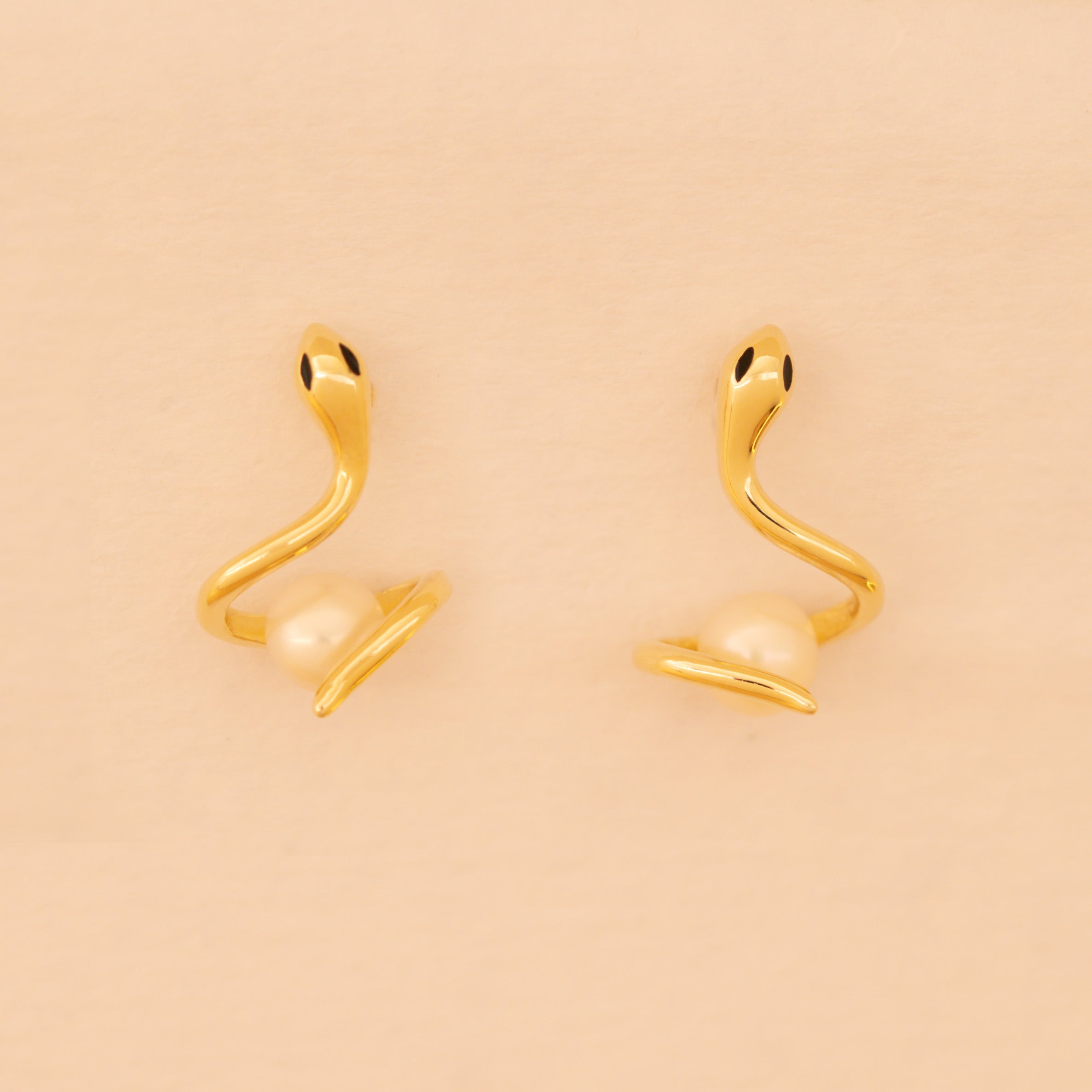 Snake Pearl Stud Earrings