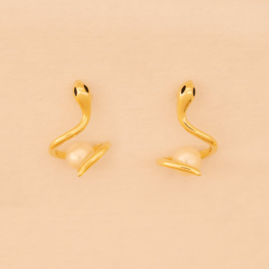 Snake Pearl Stud Earrings