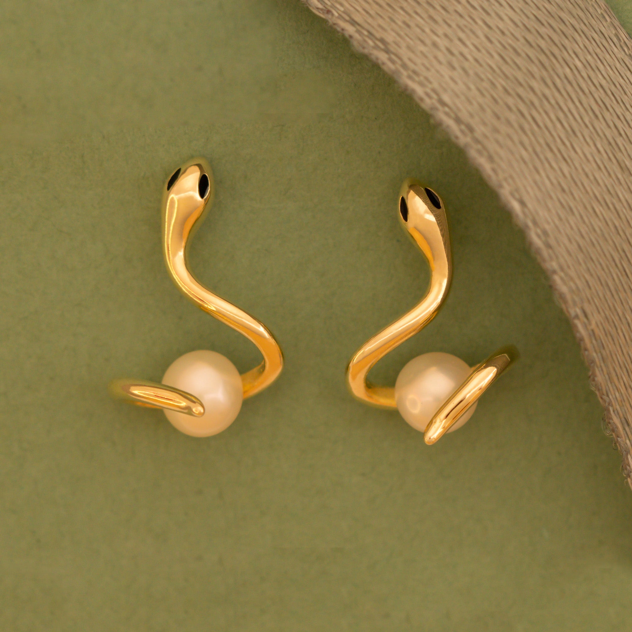 Snake Pearl Stud Earrings