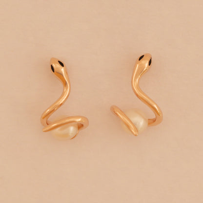 Snake Pearl Stud Earrings